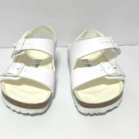 Birkenstock Milano Sandals White Birko-Flor Adjustable Straps Size 40 L 9 M7 - Picture 2 of 11